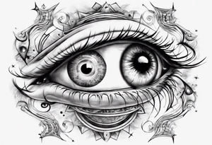 eye but instead of the eyeball there is the universe tattoo idea
