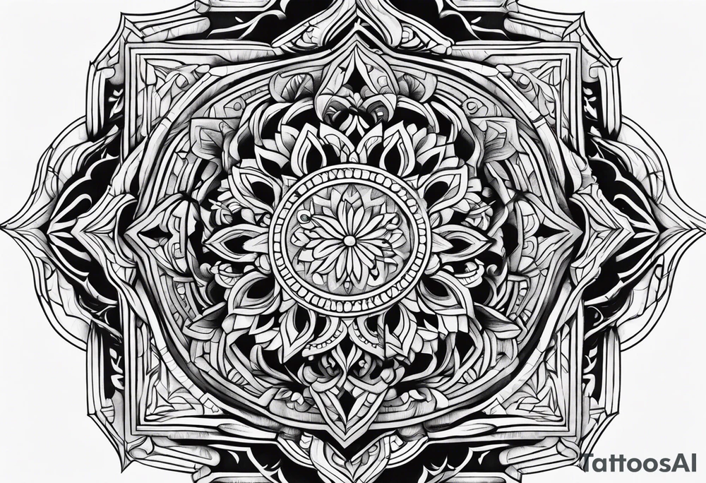 dark ornament arm tattoo idea