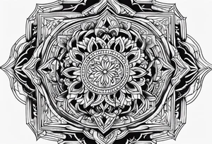 dark ornament arm tattoo idea