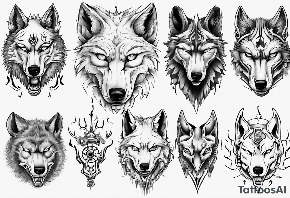 wolfs head tattoo idea