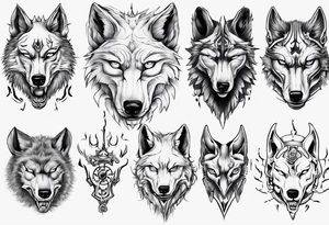 wolfs head tattoo idea