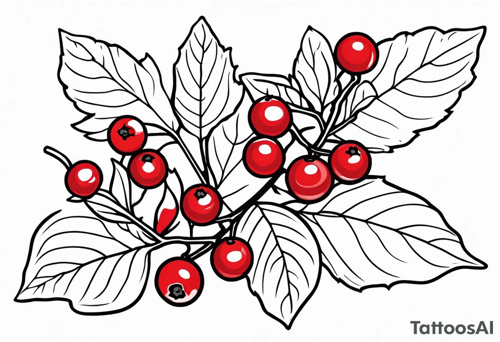 Holly berry birth flower tattoo idea