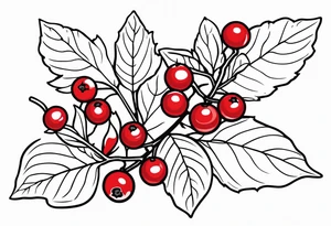 Holly berry birth flower tattoo idea