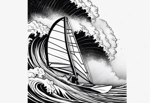 Windsurfer, big wave tattoo idea