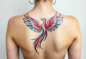 Phoenix without tail lines tattoo idea