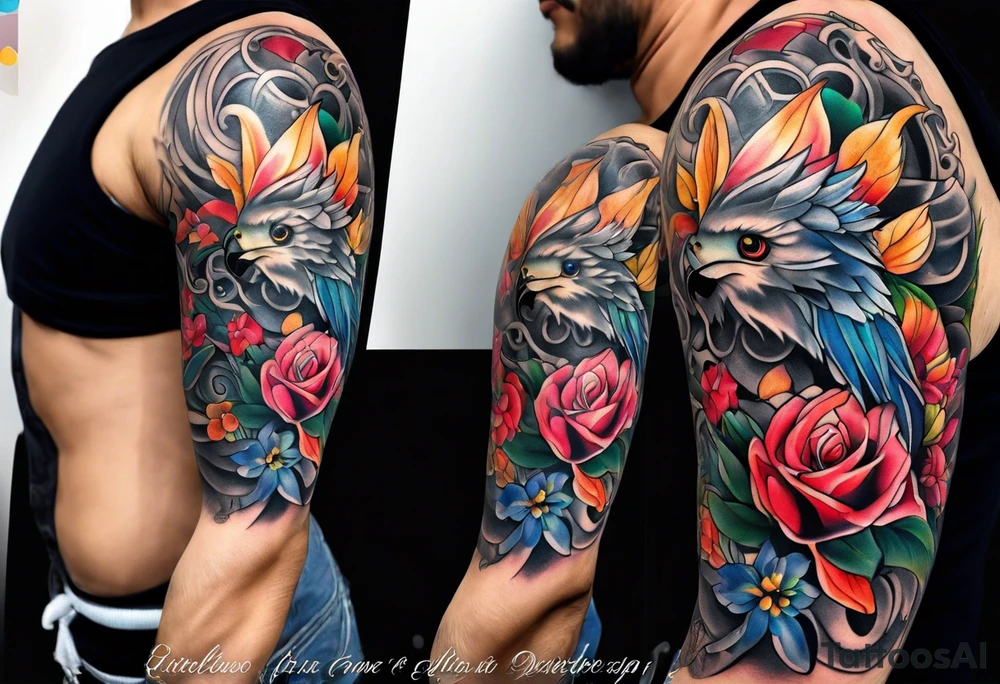 half arm sleeve tattoo idea