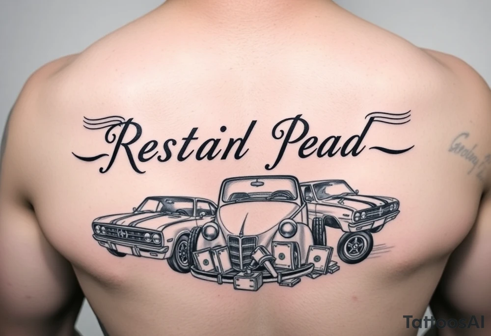 Rest in peace dad lowrider cars and 
girls and money tattoo idea
