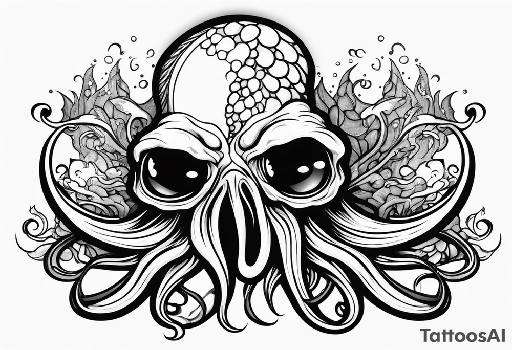 death rock squid tattoo idea