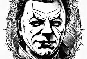 michael myers with a knife tattoo idea