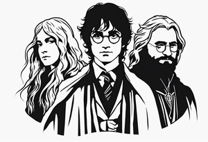 Lord of the rings with Harry Potter. Small and very simple. tattoo idea