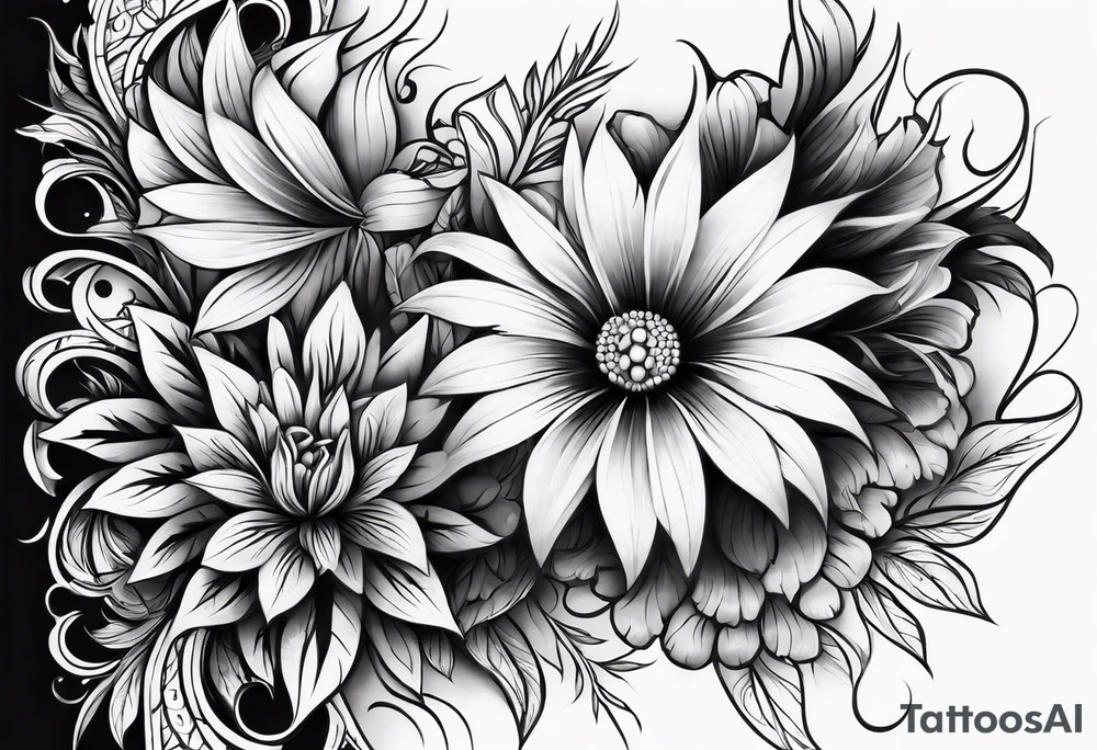 Fijian teeth and flower forearm tattoo idea