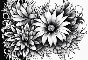 Fijian teeth and flower forearm tattoo idea