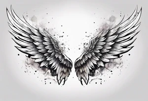 a pair of wings with a halo over them tattoo idea