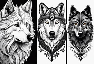 Cheval et loup tattoo idea
