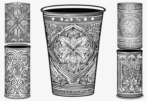 20 oz cup Christmas motif with a blank spot to engrave a name in the middle tattoo idea