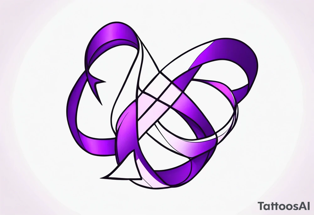 Purple cancer ribbon tattoo idea