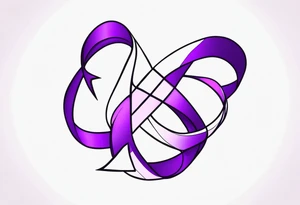 Purple cancer ribbon tattoo idea