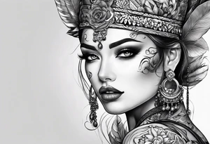 number 5 made up of electric tattoo idea