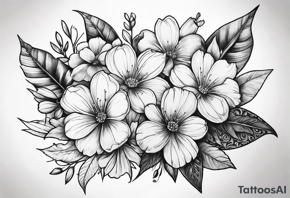 Money, flowers tattoo idea