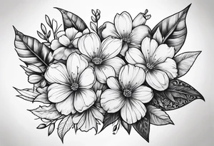 Money, flowers tattoo idea