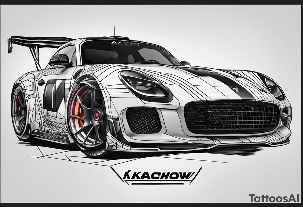 I want the text kachow in speedy font on the back of my arm tattoo idea