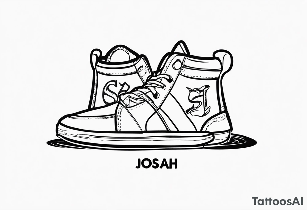 My son name JOSIAH with his footprint tattoo idea