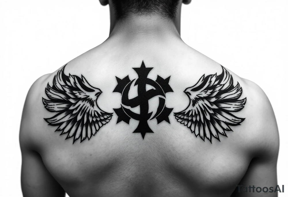 generate tattoos that are exactly similar to nazi prison gang ones, no imperfections and PNG format, no body, just black and white. tattoo idea