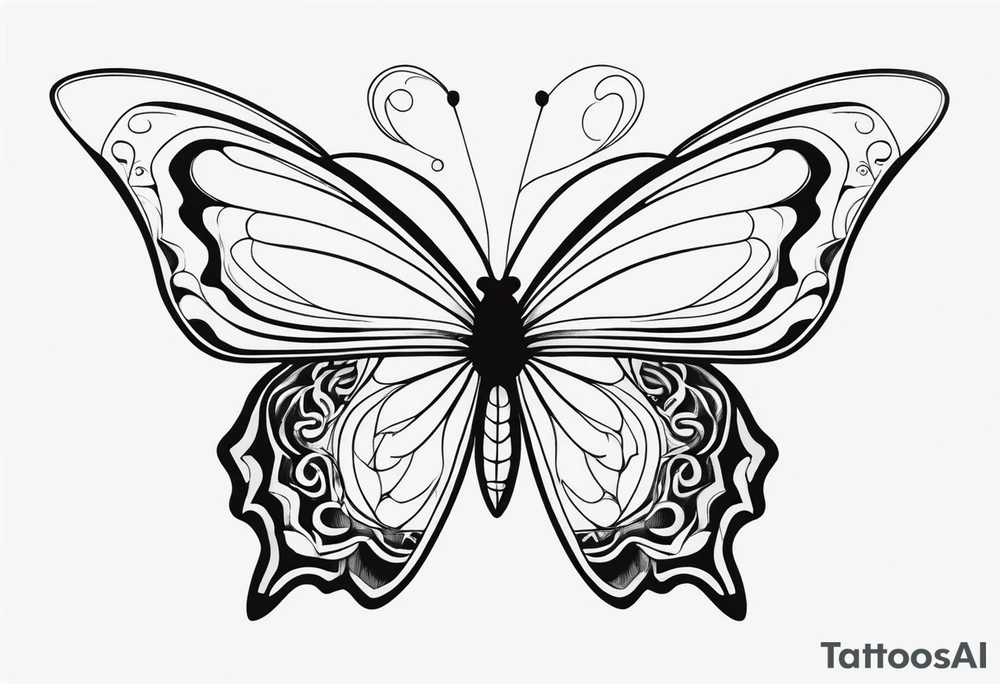 A butterfly mixed with brain tattoo idea