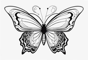 A butterfly mixed with brain tattoo idea