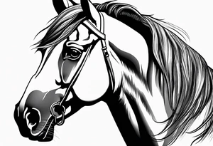Horse portrait no shading tattoo idea