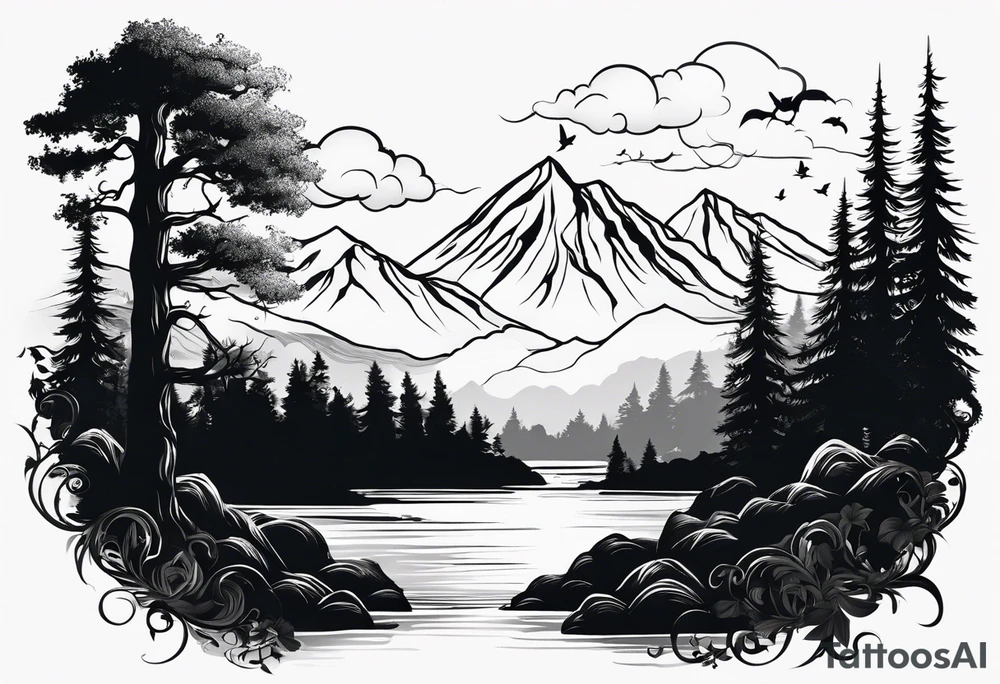 Bäume silhouette tattoo idea