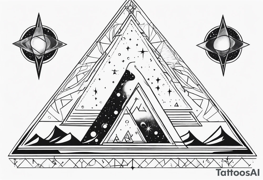 Aquarius constellation with pyramids tattoo idea