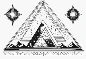 Aquarius constellation with pyramids tattoo idea