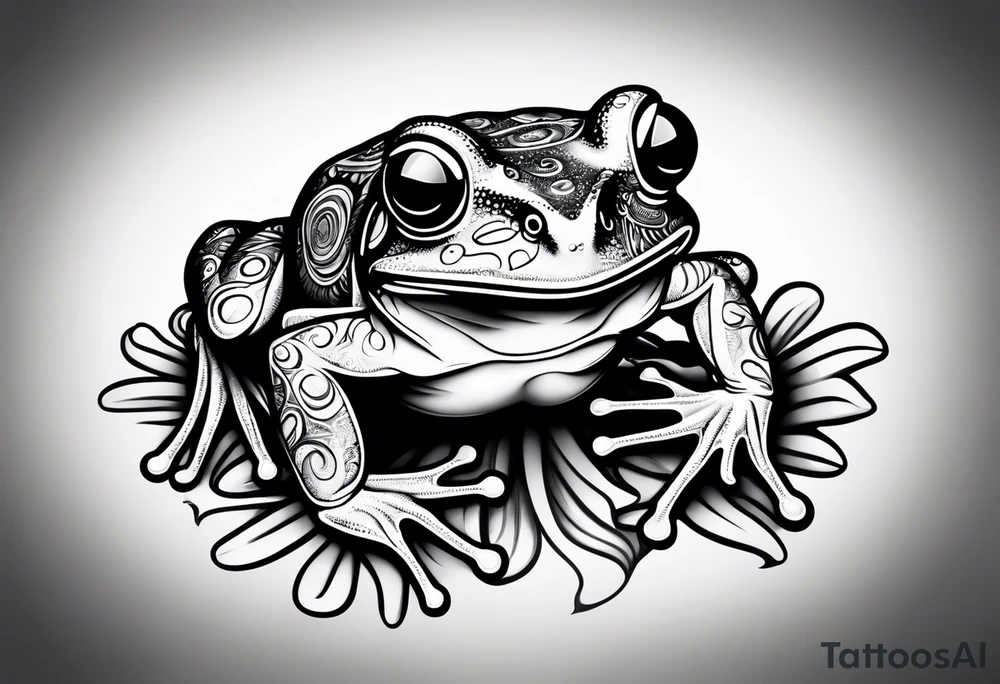 a psychedelic frog tattoo idea