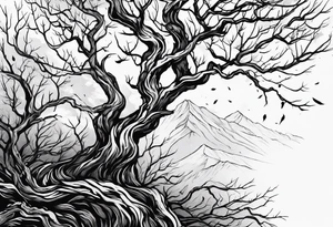 lightning that looks like branches no leaves tattoo idea