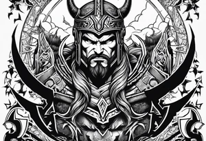 god of thunder with lightningbolts tattoo idea