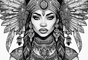 valkrye, kali, pirate, african goddess, , warrior, native american, lotus, zenza resonance, skulls, pachamama, left side face, chest, wing, tattoo idea