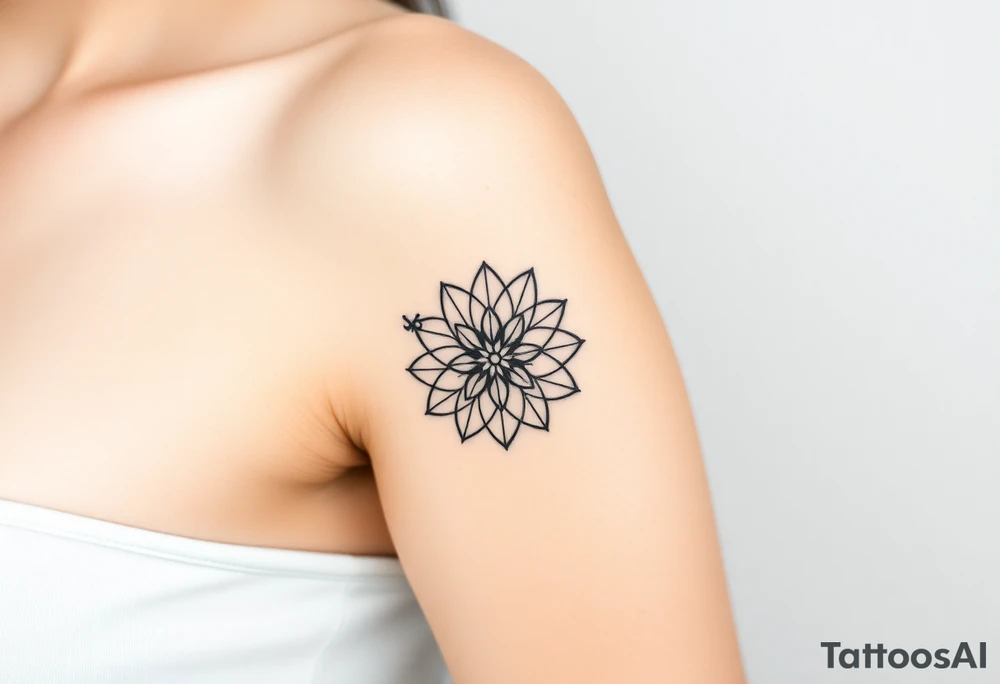 A Flower of Life pattern with delicate dot work shading, creating depth and dimension tattoo idea