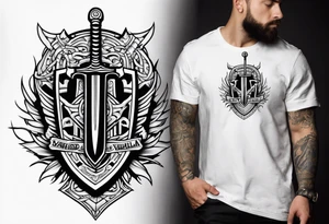 Valhalla stairs  sword shield tattoo idea