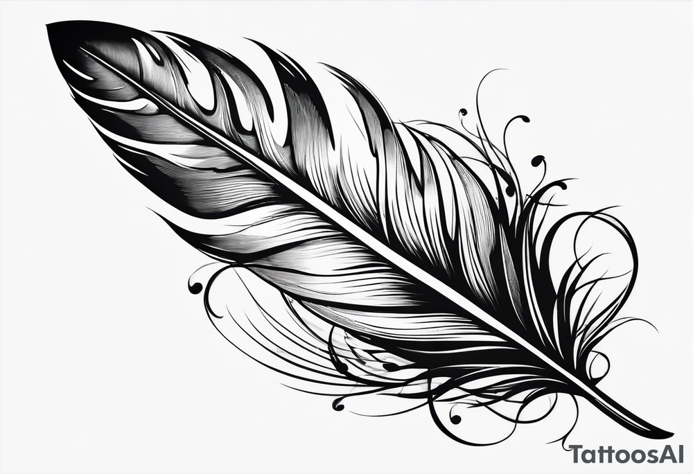Folded feather tattoo idea