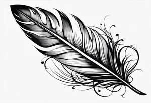 Folded feather tattoo idea