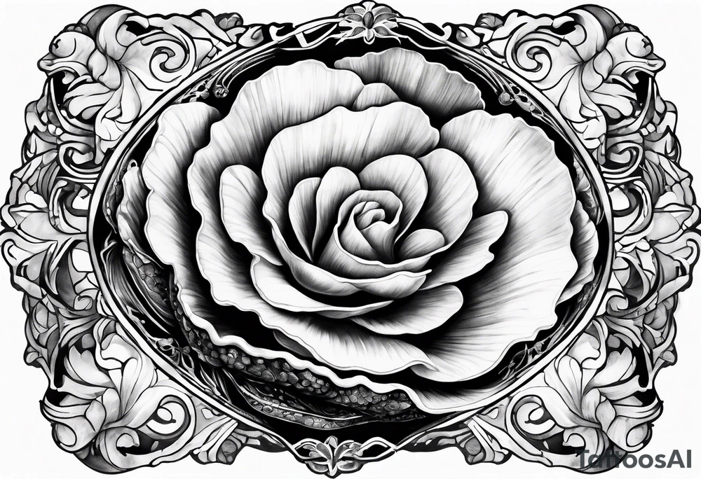 Mother of pearl oyster beautiful tattoo idea