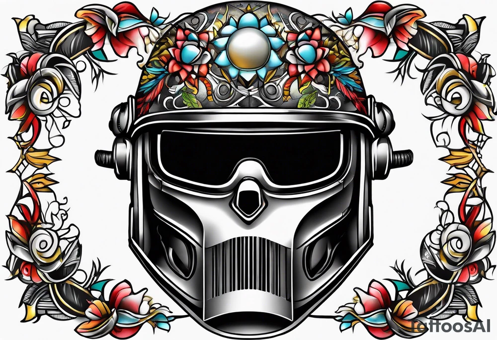 Welding helmet tattoo idea