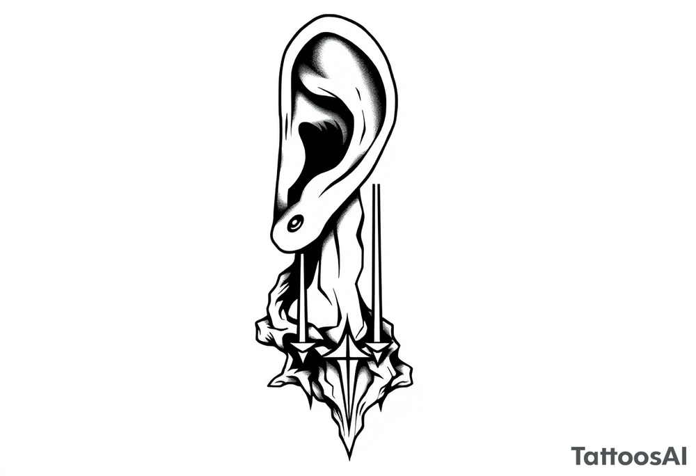 Prison Mexican tattoo idea behind the ear vertical tattoo idea