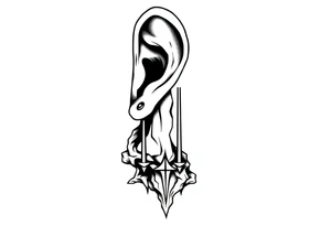 Prison Mexican tattoo idea behind the ear vertical tattoo idea
