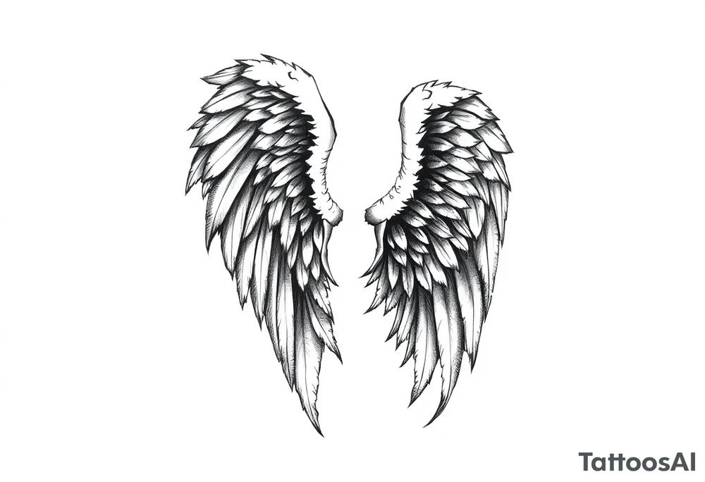 Realistic angelwings tattoo idea