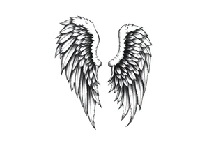 Realistic angelwings tattoo idea