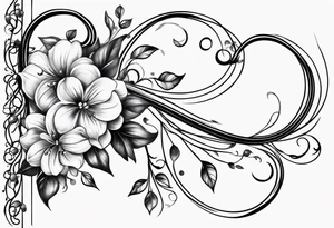 Floral minimalistic vine whip tattoo idea