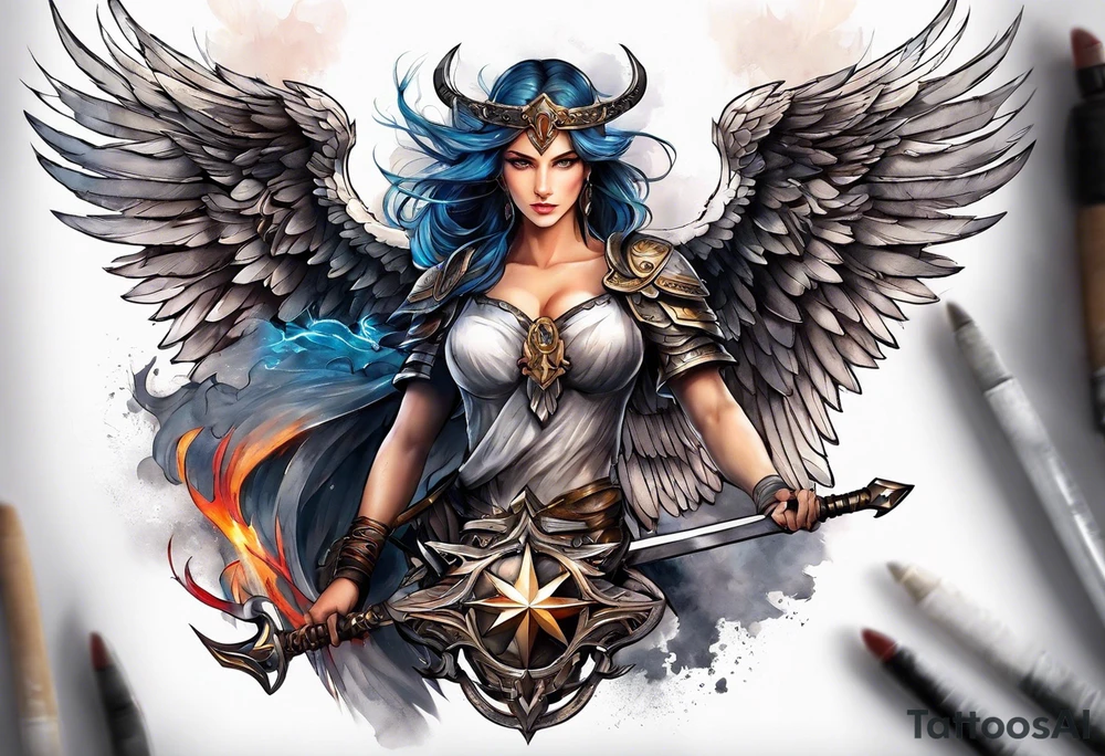 Warrior Angel tattoo idea