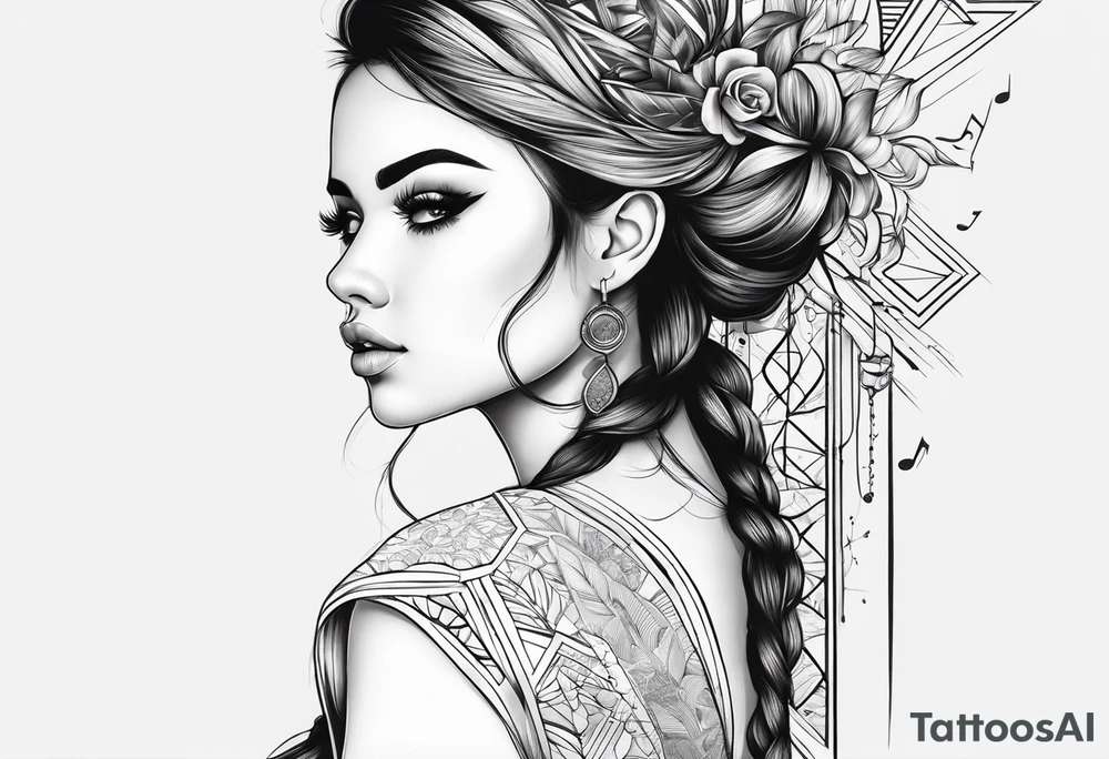 Jot is my daughter and i like music tattoo idea